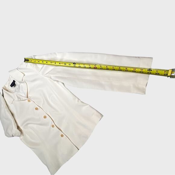 Ann Taylor Pant Suit Set Size 12 Silk Cotton Blend Ivory Lined - Picture 10 of 14